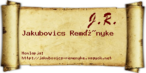 Jakubovics Reményke névjegykártya